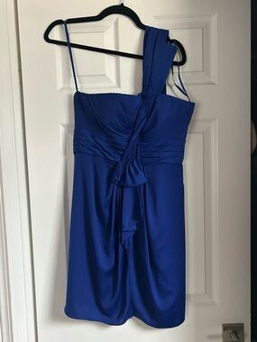 BCBG Royal Blue One-Shoulder Cocktail Dress